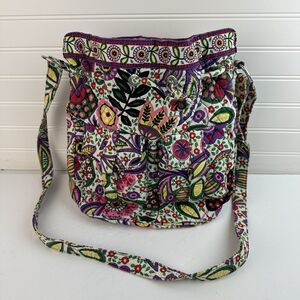 Vera Bradley Viva La Vera Quick Draw Floral Paisley Bucket Bag Cinch Crossbody